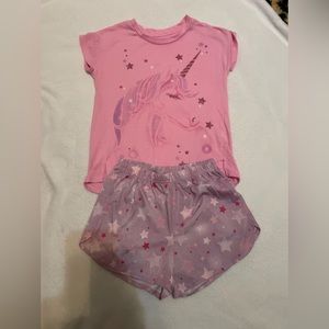 Wonder Nation girls pajamas size 7-8  pink and purple